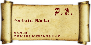 Portois Márta névjegykártya
